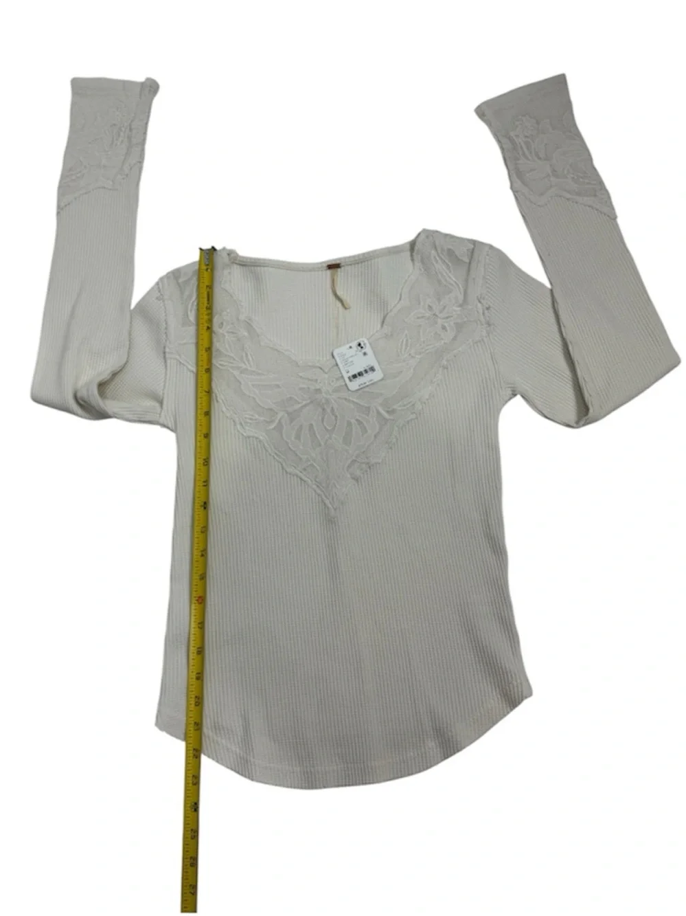 Free People‎ Butterfly Lace Trim Top, Size MEDIUM